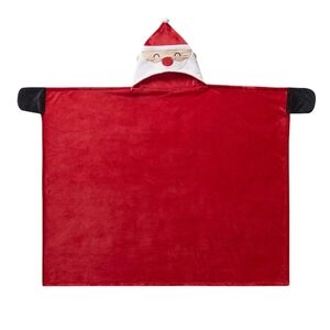 NWT Your Zone Kids Christmas Red Santa Glow in the Dark Hooded Throw blanket
